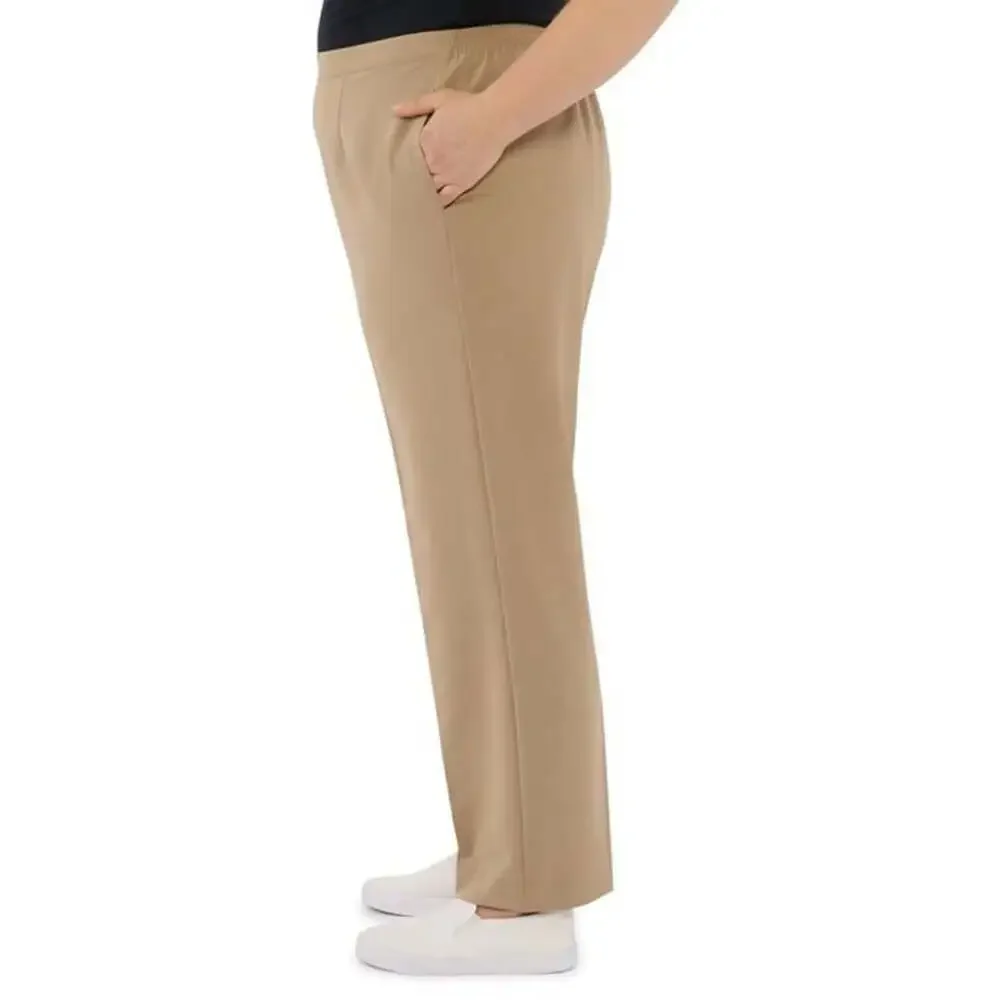 NWT 20W Alfred Dunner Plus-Size Classic Dress Pants Beige Casual Feminine